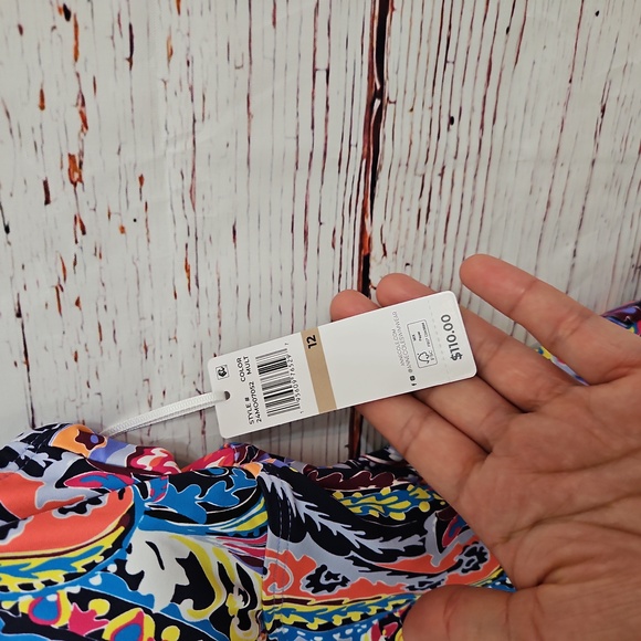 NWT Women's Paisley Parade V-Wire One Piece Swim Suit Size 12 - Picture 8 of 16